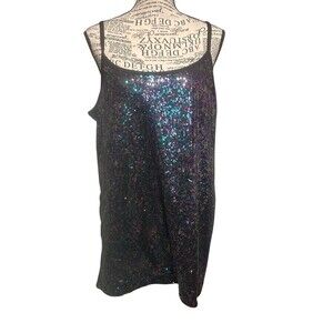 Torrid Blue/purple Sequin Cami SWING Tank Top Women's Plus Sz 2 2X Sleeveless